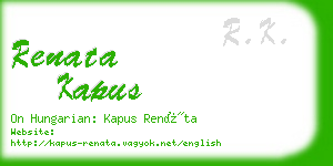 renata kapus business card